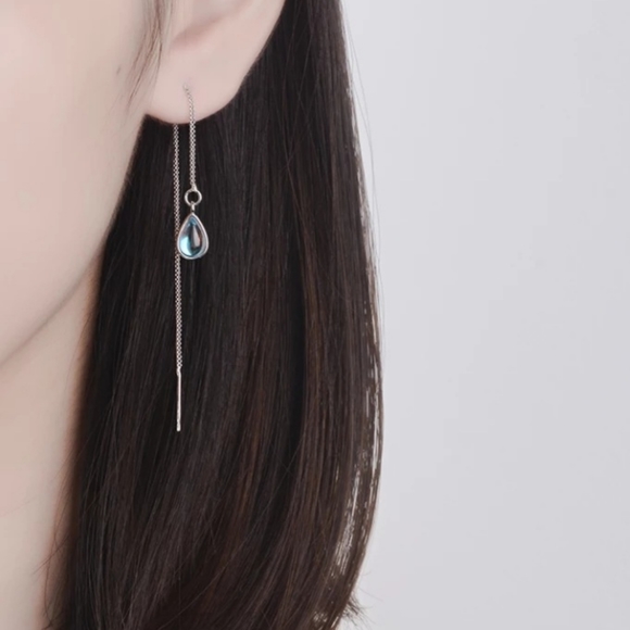 Moon Drop Earrings (S925) - Picture 7 of 7